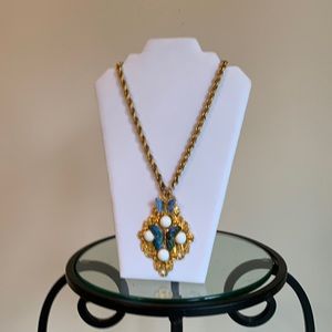 Magnificent necklace. Chain is 18 inch. Ornament is 4 inch H and 3 inch W.
